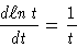 \begin{displaymath}\frac{d \ell n\, t}{dt} = \frac{1}{t}
\end{displaymath}