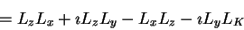 \begin{displaymath}= L_z L_x + \imath L_z L_y - L_x L_z - \imath L_y L_K
\end{displaymath}