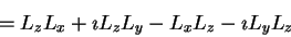 \begin{displaymath}= L_z L_x + \imath L_z L_y - L_x L_z - \imath L_y L_z
\end{displaymath}