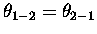 $\theta_{1-2} = \theta_{2-1}$