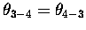$\theta_{3-4} = \theta_{4-3}$
